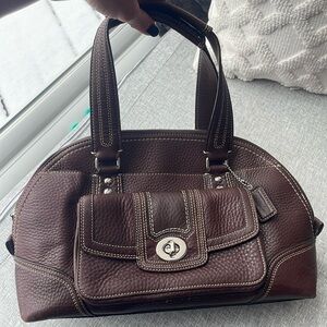 Coach brown top handle bag